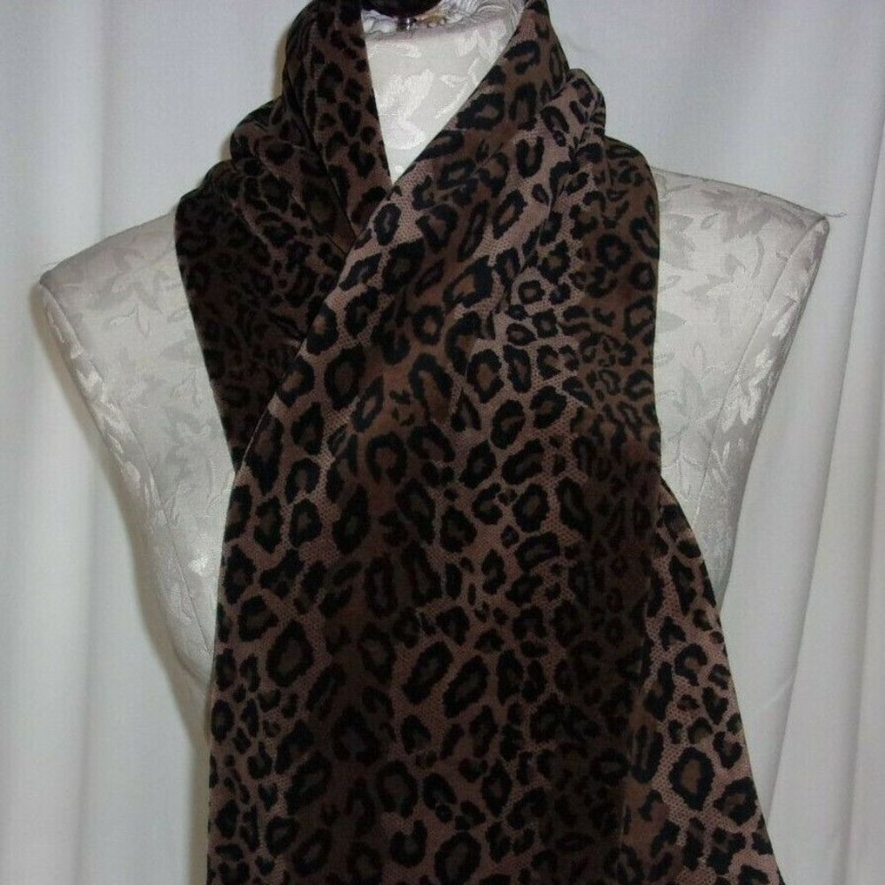 COPY - Ben Berger Luxury Collection Velour Animal Leopard Print Gloves and Scar…